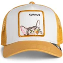 petten-gebogen-bruin-snapback-voor-kinderen-gato-curious-cat-mini-the-farm-the-farm-van-goorin-bros