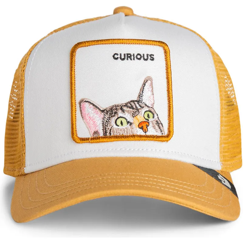 petten-gebogen-bruin-snapback-voor-kinderen-gato-curious-cat-mini-the-farm-the-farm-van-goorin-bros