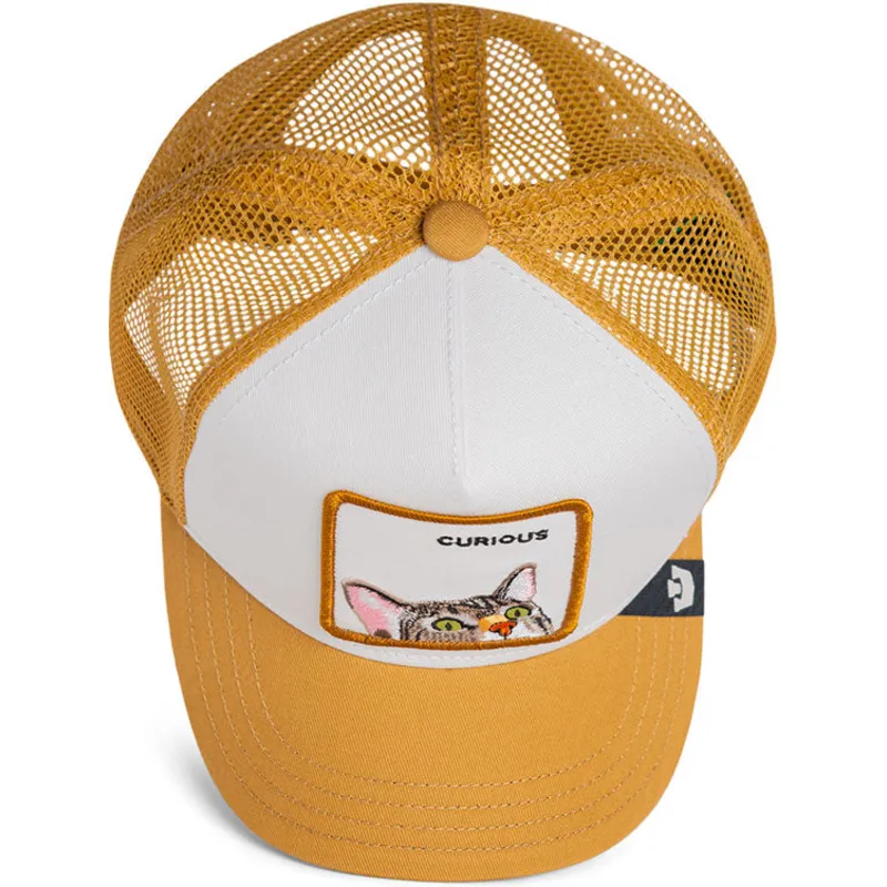 petten-gebogen-bruin-snapback-voor-kinderen-gato-curious-cat-mini-the-farm-the-farm-van-goorin-bros