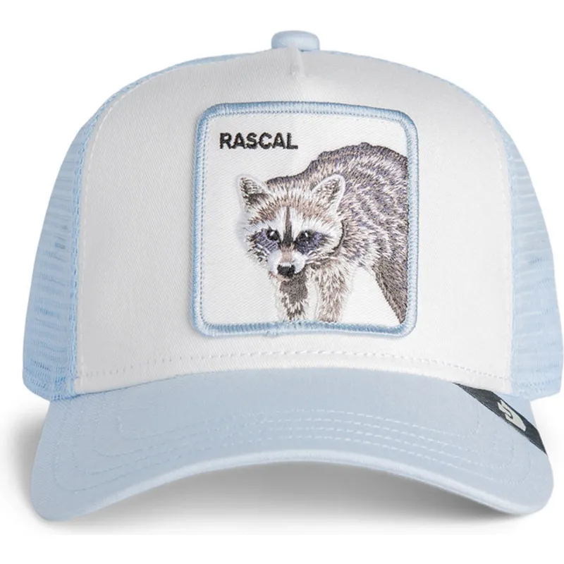 cappellino-trucker-azzurro-per-bambino-procione-rascal-raccoon-mini-the-farm-di-goorin-bros