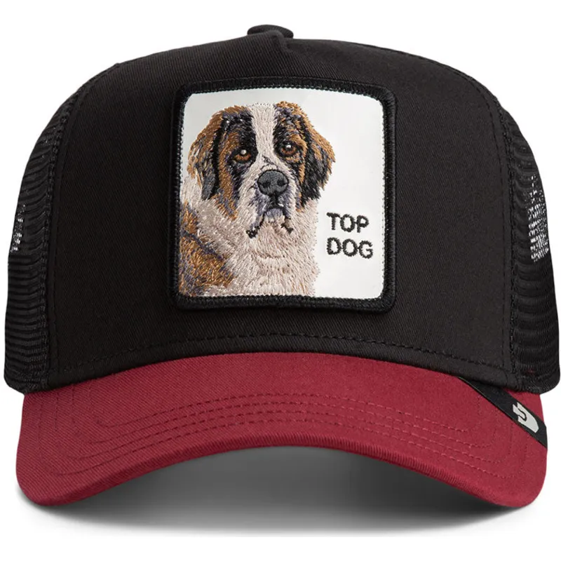 trucker-cap-schwarz-und-rot-hund-crush-top-dog-the-farm-von-goorin-bros