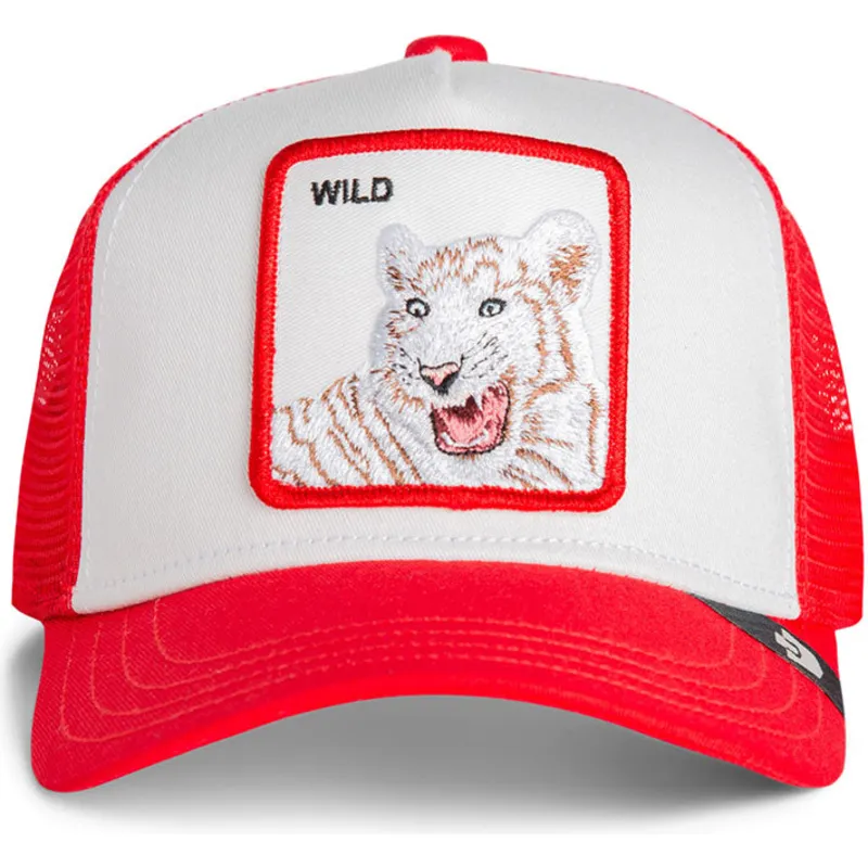 hvid-og-rod-trucker-kasket-til-drenge-tiger-rush-wild-the-farm-fra-goorin-bros