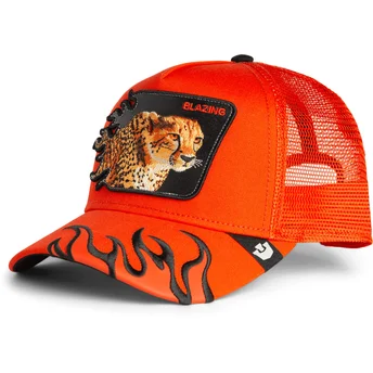 Petten gebogen oranje snapback guepardo Blazing Flames The Farm The Farm van Goorin Bros.
