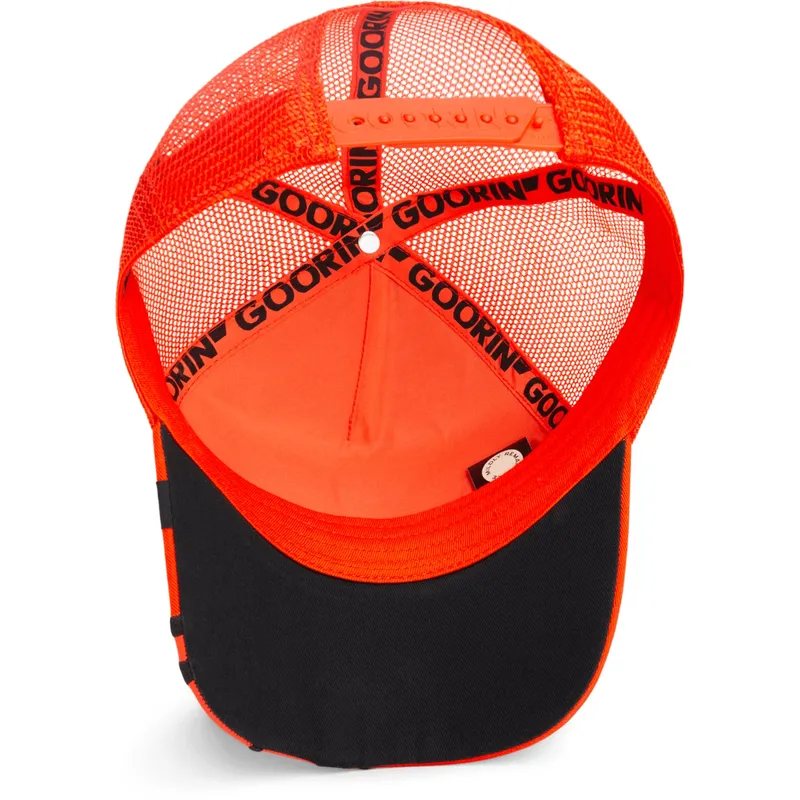 gorra-trucker-naranja-guepardo-blazing-flames-the-farm-de-goorin-bros