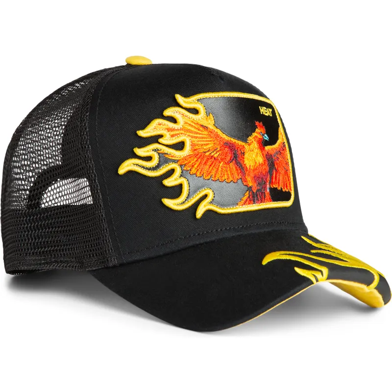 casquette-trucker-noire-phenix-heat-flames-the-farm-goorin-bros