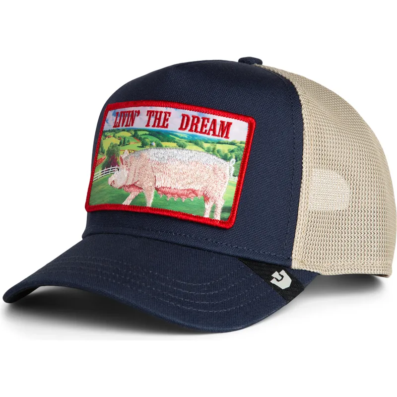 truckerkeps-marinbla-gris-livin-the-dream-greener-grass-the-farm-fran-goorin-bros