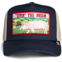 cappellino-trucker-blu-marino-maiale-livin-the-dream-greener-grass-the-farm-di-goorin-bros