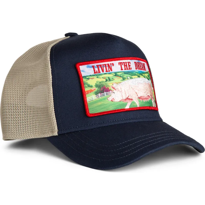 trucker-cap-marineblau-schwein-livin-the-dream-greener-grass-the-farm-von-goorin-bros