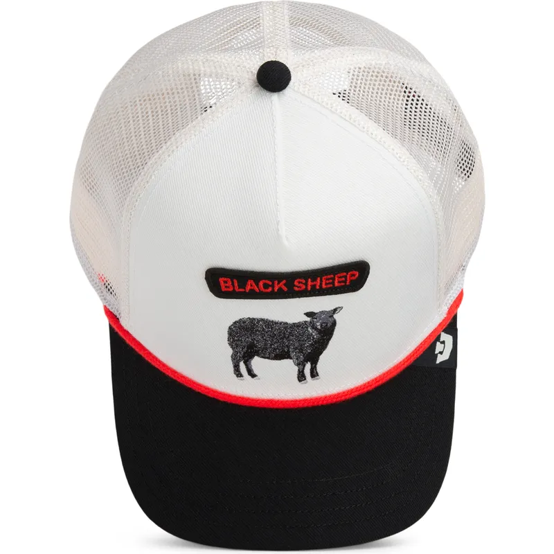 hvid-og-sort-trucker-kasket-med-far-pop-rocker-sheep-the-farm-fra-goorin-bros
