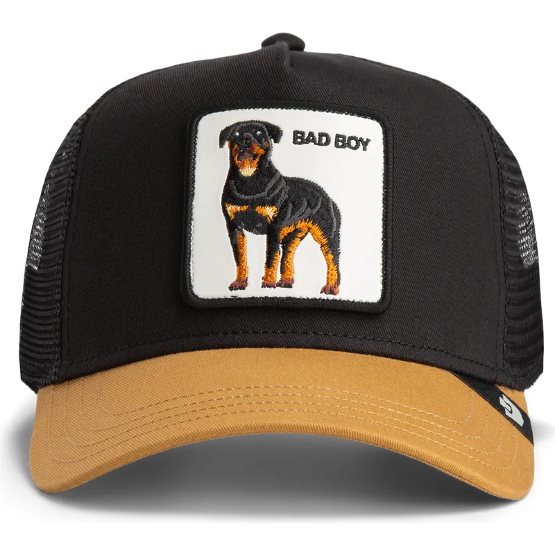 svart-och-brun-trucker-keps-hund-rottweiler-bad-boy-the-farm-fran-goorin-bros