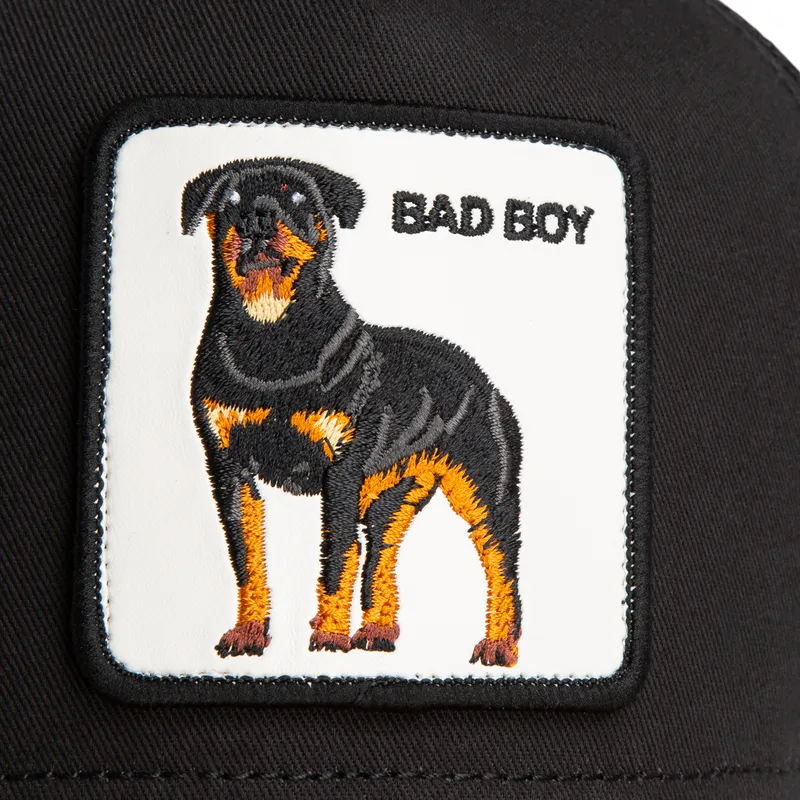 cappellino-trucker-nero-e-marrone-cane-rottweiler-bad-boy-the-farm-di-goorin-bros