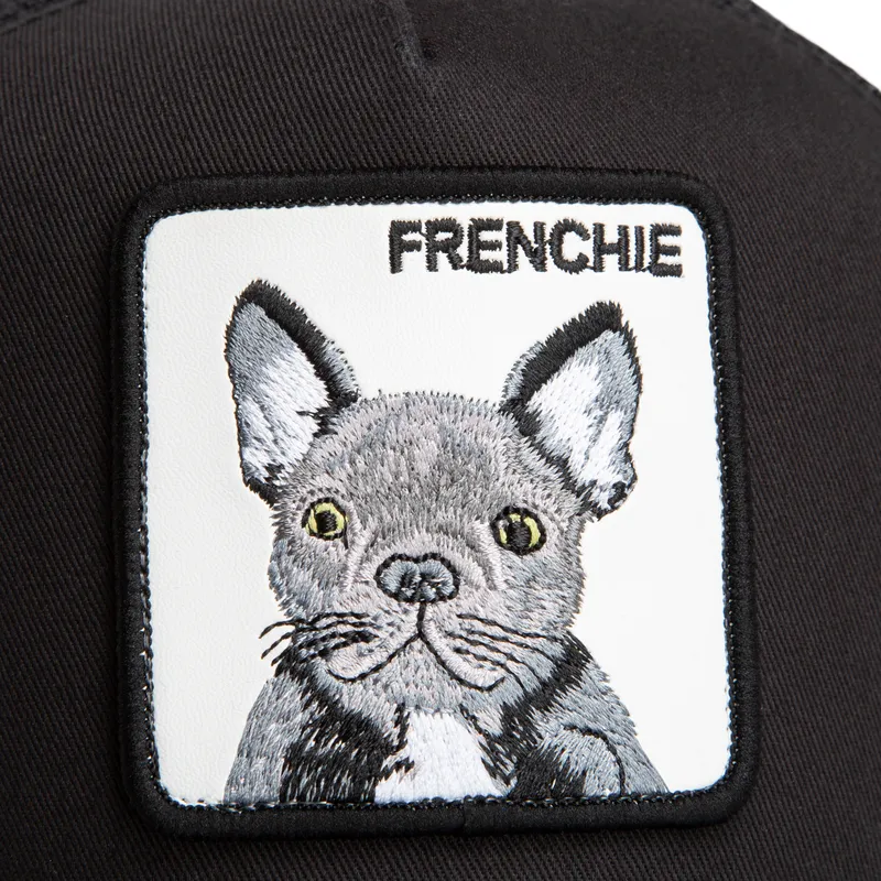 trucker-kasket-sort-og-gron-hund-fransk-bulldog-frenchie-the-farm-fra-goorin-bros