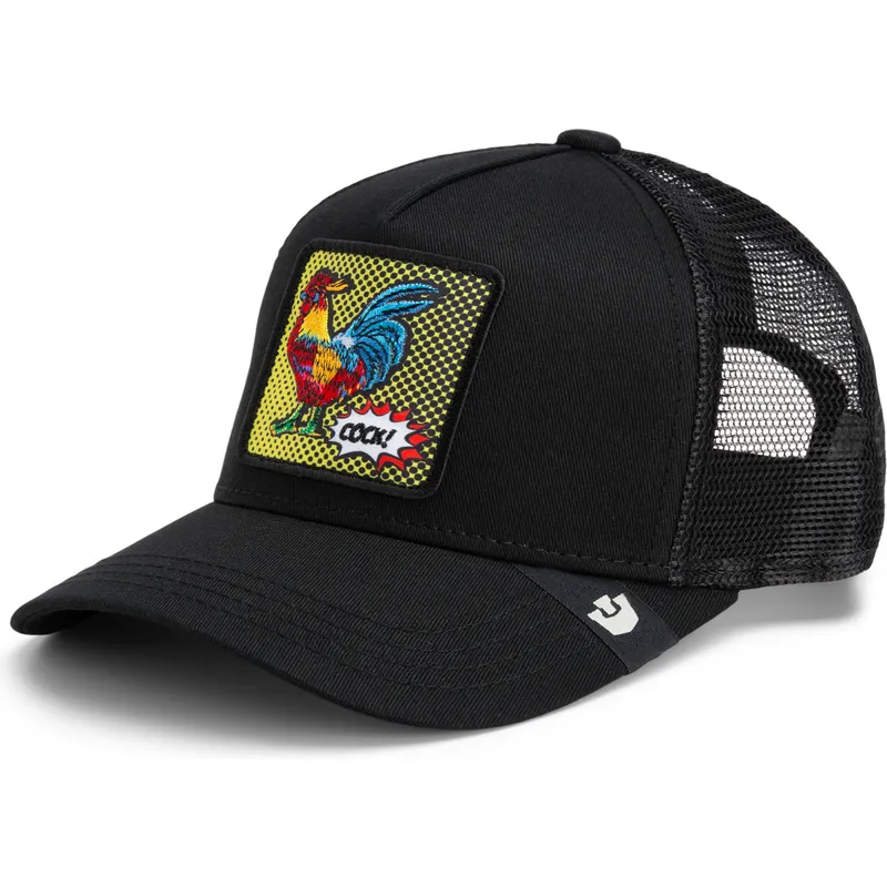 petten-gebogen-zwart-snapback-cock-rooster-pop-art-2-the-farm-van-goorin-bros petten-gebogen-zwart-snapback-cock-rooster-pop-art-2-the-farm-van-goorin-bros
