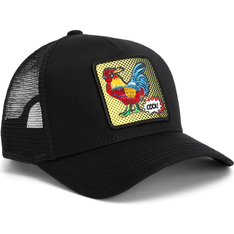 petten-gebogen-zwart-snapback-cock-rooster-pop-art-2-the-farm-van-goorin-bros petten-gebogen-zwart-snapback-cock-rooster-pop-art-2-the-farm-van-goorin-bros