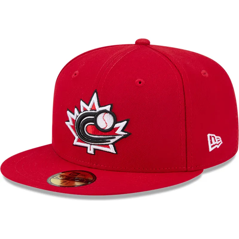 czerwona-dopasowana-czapka-z-plaskim-daszkiem-59fifty-canada-2026-world-baseball-classic-new-era