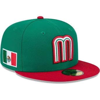 Grøn fitted 59FIFTY flad kasket Mexico 2026 World Baseball Classic fra New Era