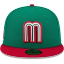 cappello-piatto-verde-regolabile-59fifty-mexico-2026-world-baseball-classic-di-new-era