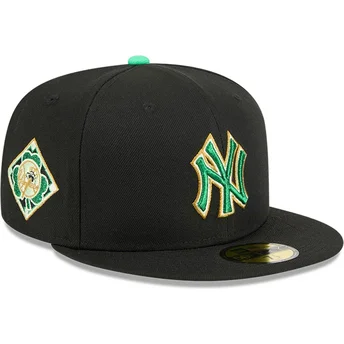 Μαύρο επίπεδο καπέλο εφαρμοστό 59FIFTY Saint Patrick's Day των New York Yankees MLB της New Era
