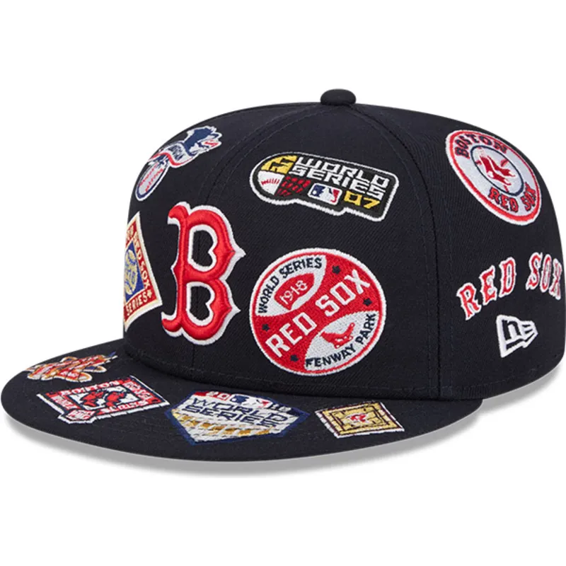 petten-plat-marineblauw-fitted-59fifty-all-over-van-boston-red-sox-mlb-van-new-era petten-plat-marineblauw-fitted-59fifty-all-over-van-boston-red-sox-mlb-van-new-era