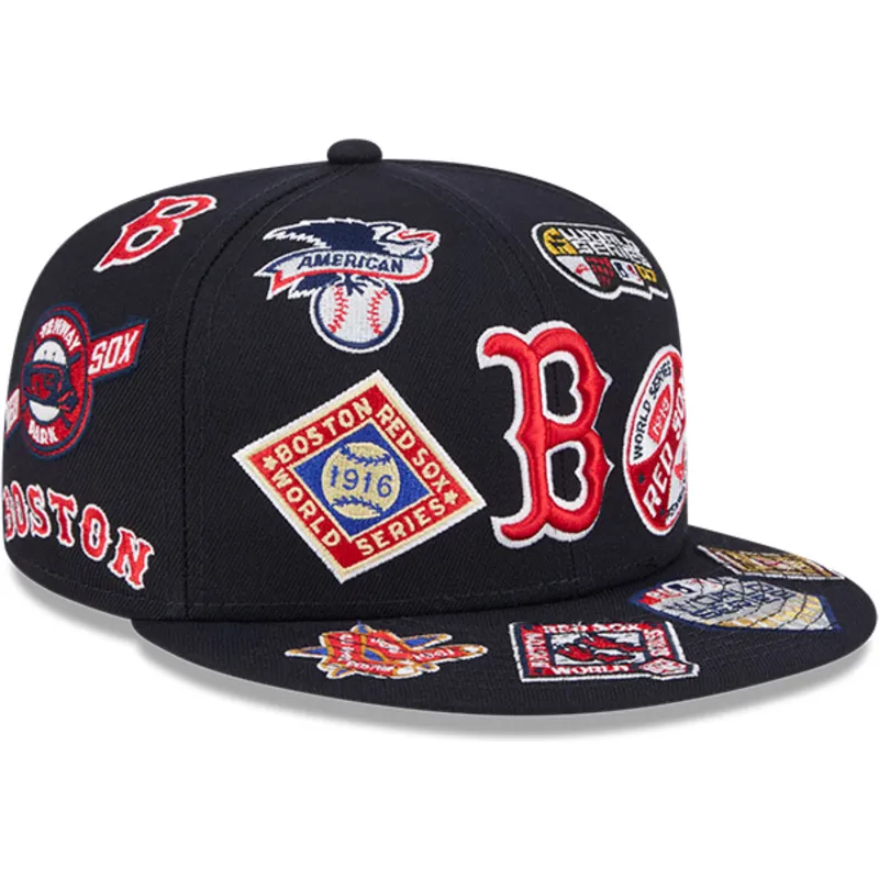 petten-plat-marineblauw-fitted-59fifty-all-over-van-boston-red-sox-mlb-van-new-era petten-plat-marineblauw-fitted-59fifty-all-over-van-boston-red-sox-mlb-van-new-era