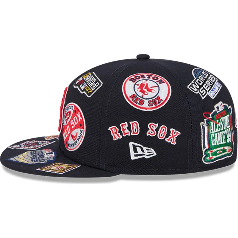 petten-plat-marineblauw-fitted-59fifty-all-over-van-boston-red-sox-mlb-van-new-era petten-plat-marineblauw-fitted-59fifty-all-over-van-boston-red-sox-mlb-van-new-era