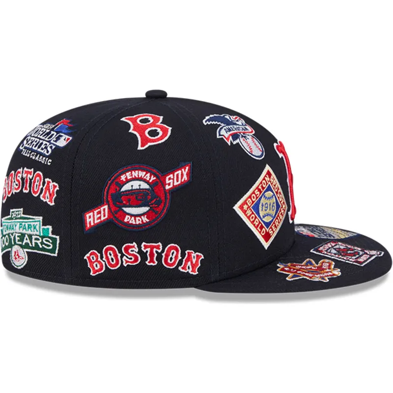 petten-plat-marineblauw-fitted-59fifty-all-over-van-boston-red-sox-mlb-van-new-era petten-plat-marineblauw-fitted-59fifty-all-over-van-boston-red-sox-mlb-van-new-era