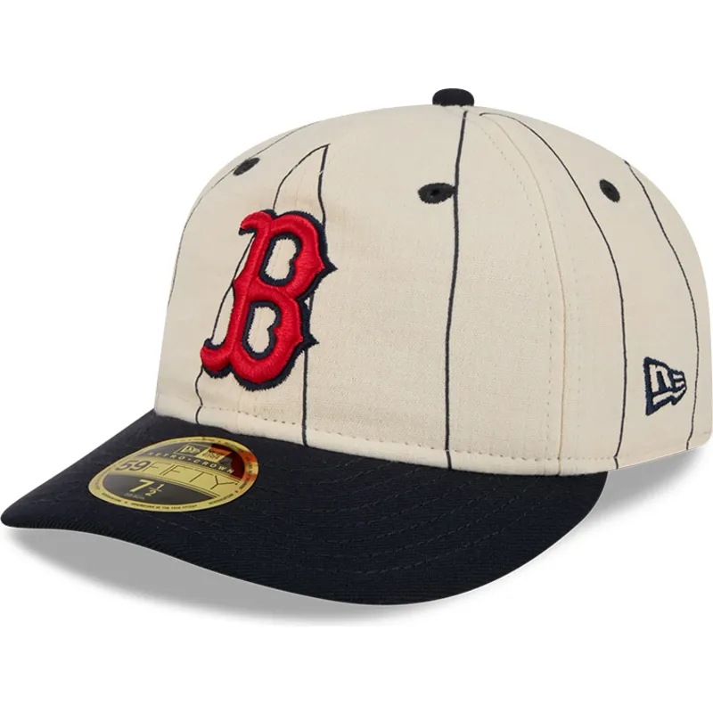 casquette-courbee-beige-ajustee-59fifty-retro-crown-linen-boston-red-sox-mlb-new-era