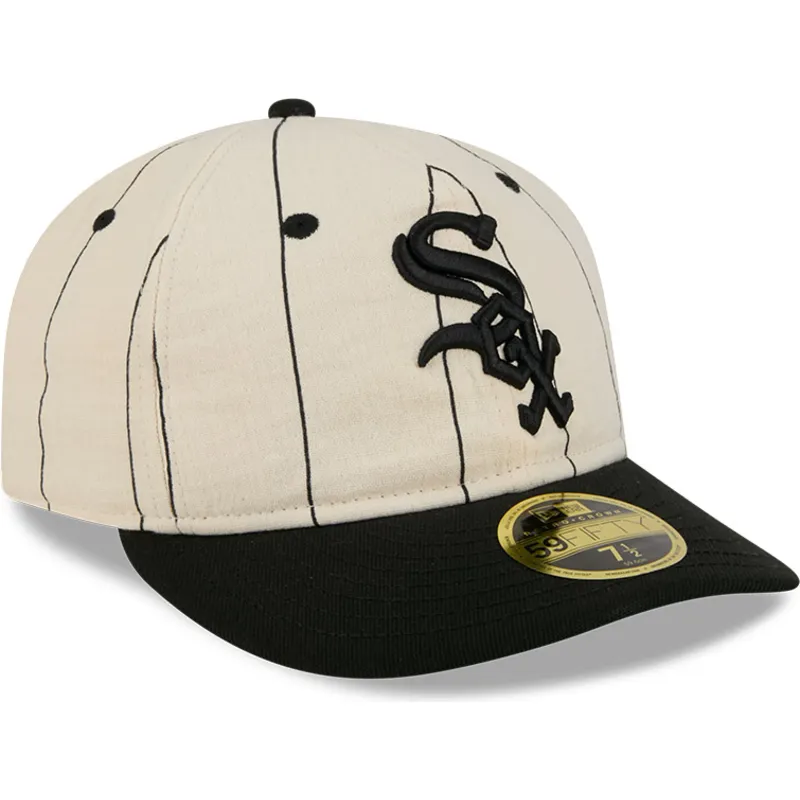 cappello-piatto-beige-regolabile-59fifty-retro-crown-linen-dei-chicago-white-sox-mlb-di-new-era