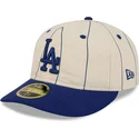 petten-gebogen-beige-aangepast-59fifty-retro-crown-linen-van-los-angeles-dodgers-mlb-van-new-era