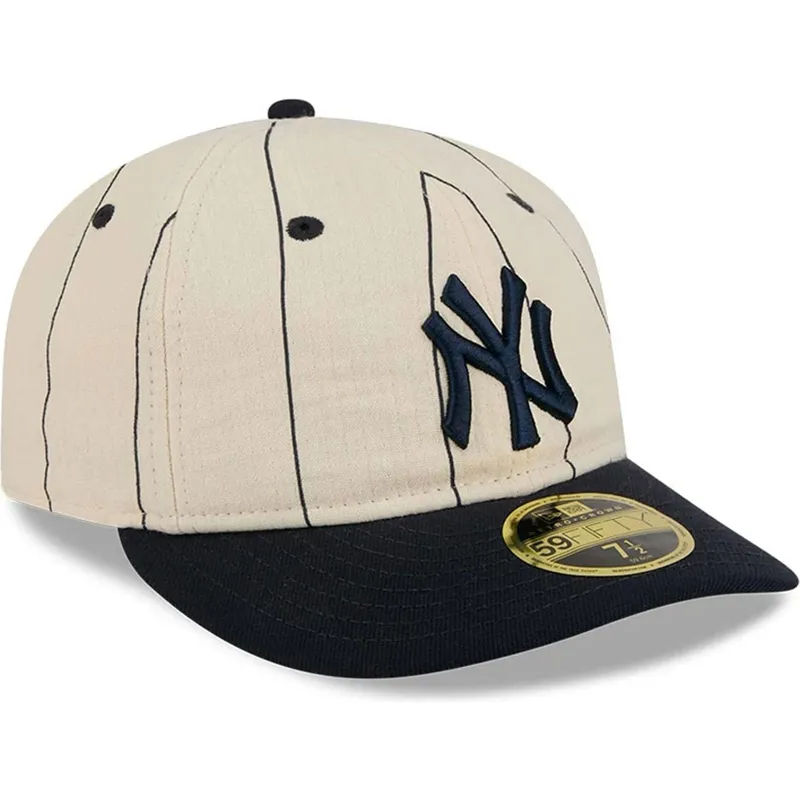 cappellino-curvo-beige-regolabile-59fifty-retro-crown-linen-dei-new-york-yankees-mlb-di-new-era