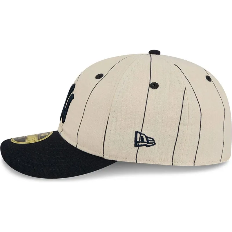 buet-beige-fitted-kasket-59fifty-retro-crown-linen-fra-new-york-yankees-mlb-fra-new-era