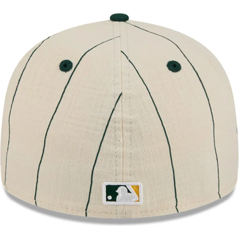 bezowa-dopasowana-czapka-z-zakrzywionym-daszkiem-59fifty-retro-crown-linen-oakland-athletics-mlb-new-era