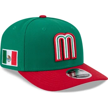Grøn og rød buet kasket snapback 9SEVENTY Stretch Snap Mexico 2026 World Baseball Classic fra New Era