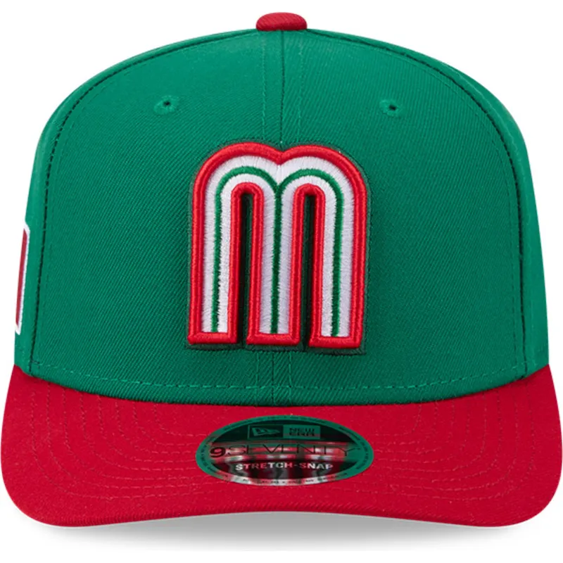 zielono-czerwona-czapka-z-zakrzywionym-daszkiem-snapback-9seventy-stretch-snap-mexico-2026-world-baseball-classic-new-era