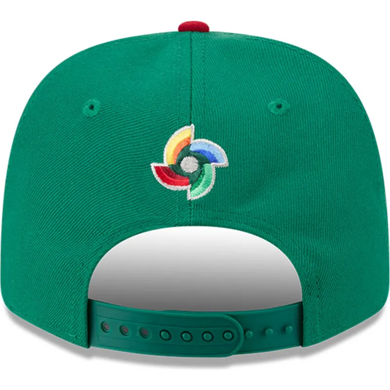 casquette-courbee-verte-et-rouge-snapback-9seventy-stretch-snap-mexico-2026-world-baseball-classic-new-era