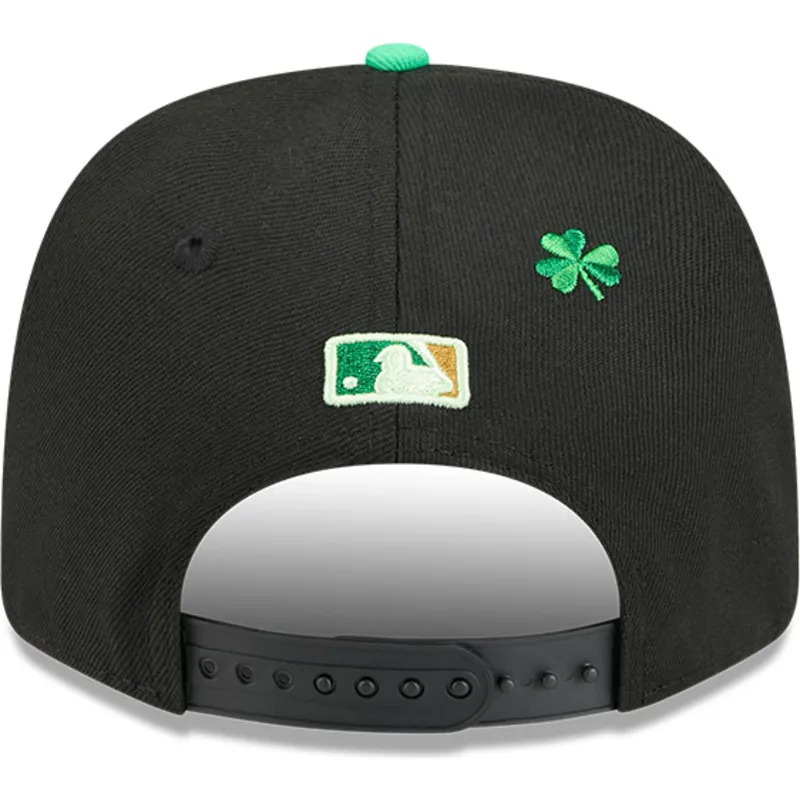 schwarze-gebogene-snapback-kappe-9seventy-stretch-snap-saint-patrick-s-day-der-los-angeles-dodgers-mlb-von-new-era