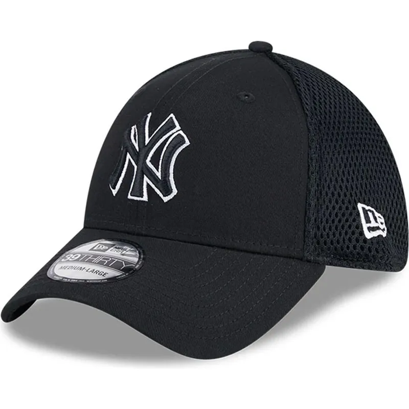 cappellino-trucker-nero-regolabile-con-logo-nero-39thirty-evergreen-neo-dei-new-york-yankees-mlb-di-new-era