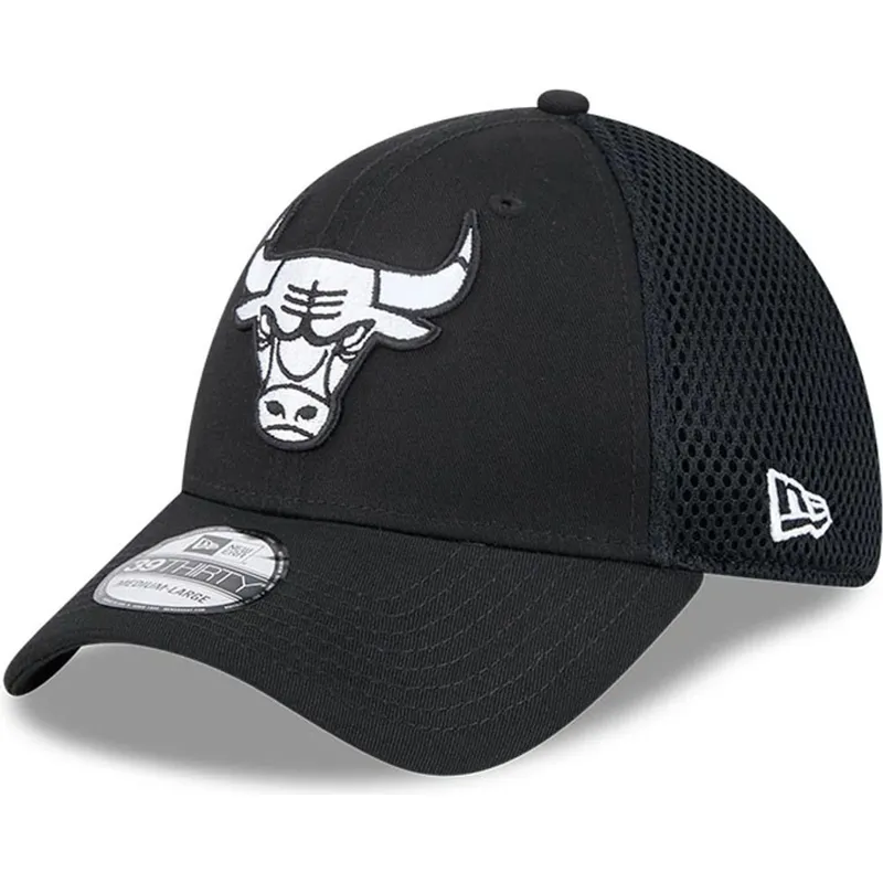 petten-gebogen-zwart-aangepast-39thirty-evergreen-neo-van-chicago-bulls-nba-van-new-era