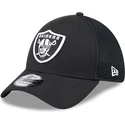 justerbar-sort-trucker-kasket-39thirty-evergreen-neo-fra-las-vegas-raiders-nfl-fra-new-era