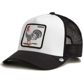 Casquette trucker blanche et noire coq Cock Rooster The Farm Goorin Bros.