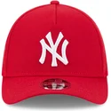 rote-gebogene-verstellbare-kappe-39thirty-m-crown-a-frame-von-new-york-yankees-mlb-von-new-era