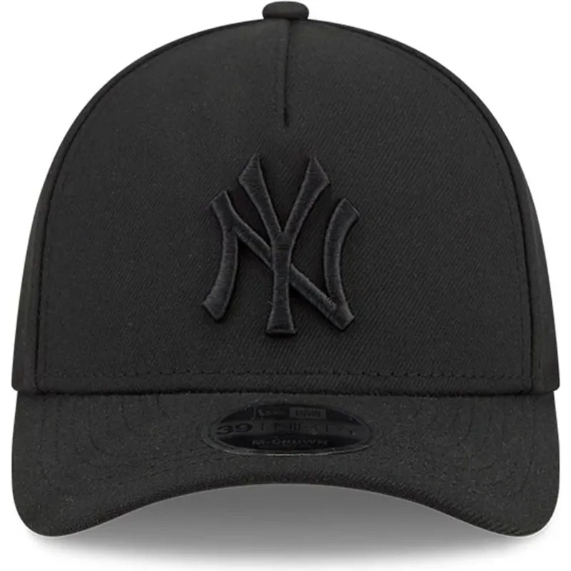 casquette-courbee-noire-ajustee-avec-logo-noir-39thirty-m-crown-a-frame-new-york-yankees-mlb-new-era