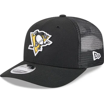 Petten gebogen zwart snapback 9SEVENTY Stretch Snap Evergreen van Pittsburgh Penguins NHL van New Era