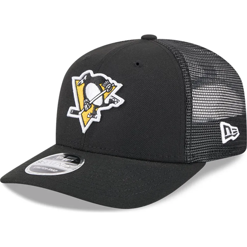 cappellino-trucker-nero-9seventy-stretch-snap-evergreen-dei-pittsburgh-penguins-nhl-di-new-era