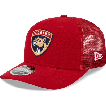 Petten gebogen rood snapback 9SEVENTY Stretch Snap Evergreen van Florida Panthers NHL van New Era