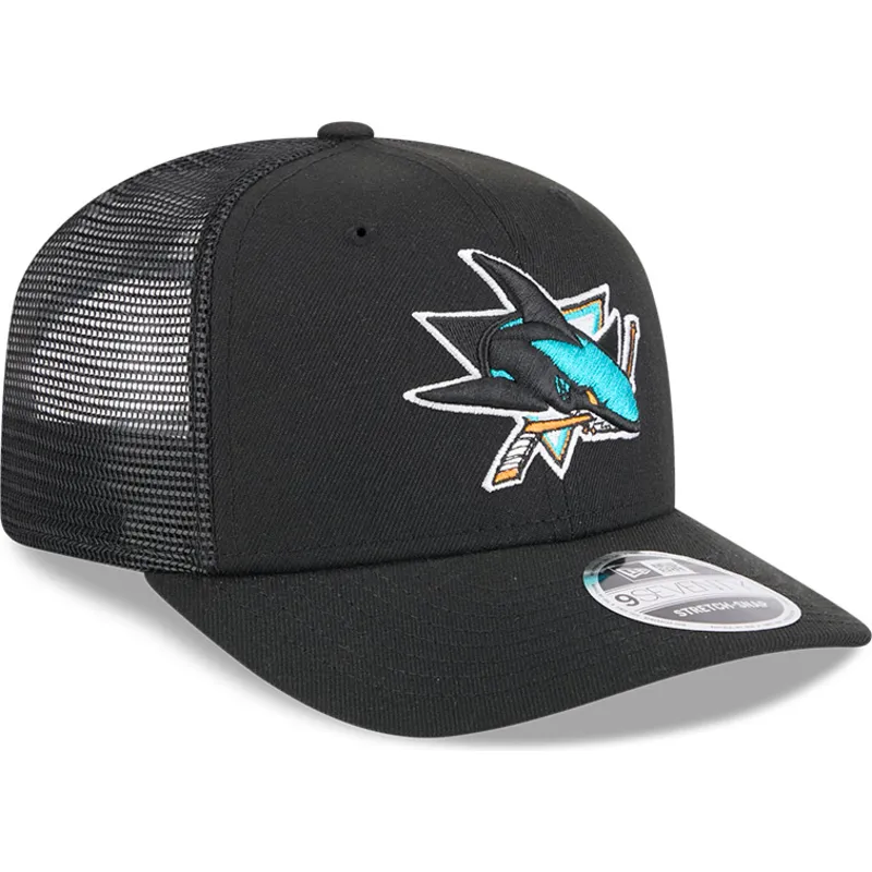 cappellino-trucker-nero-9seventy-stretch-snap-evergreen-di-san-jose-sharks-nhl-di-new-era