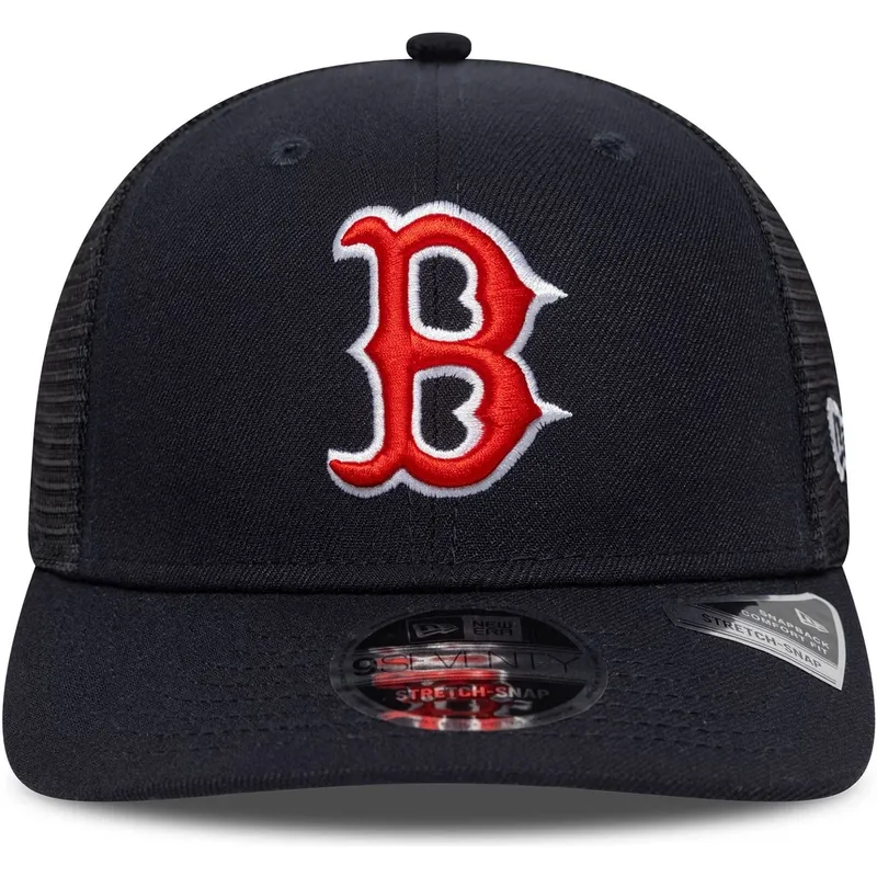 cappellino-trucker-blu-navy-9seventy-stretch-snap-evergreen-di-boston-red-sox-mlb-di-new-era