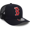 casquette-trucker-bleue-marine-9seventy-stretch-snap-evergreen-boston-red-sox-mlb-new-era