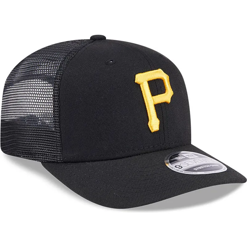petten-gebogen-zwart-snapback-9seventy-stretch-snap-evergreen-van-pittsburgh-pirates-mlb-van-new-era