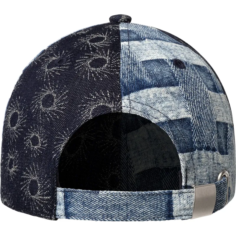 justerbar-bla-buet-kasket-denim-mashup-blue-picnic-fra-kangol